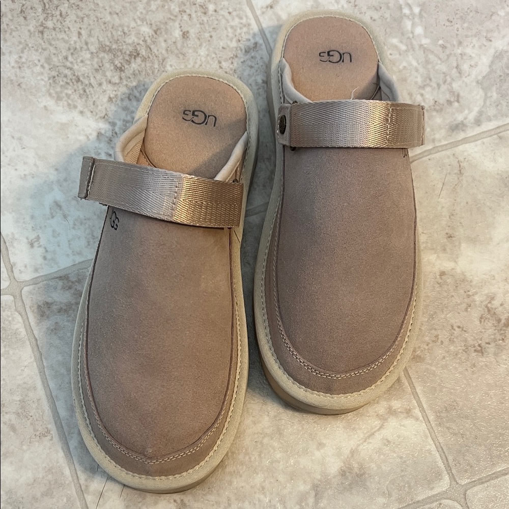 UGG Women's Beige Suede Mules
